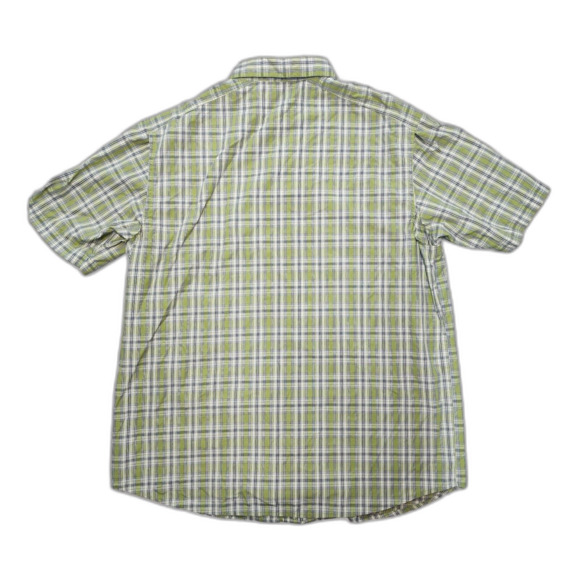 Columbia Men's Fishing Breathable Mesh button up Shirt Green Plaid Size L - Picture 2 of 11